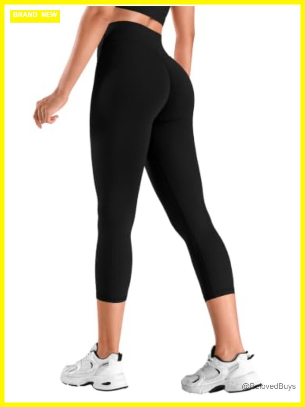 21" Capri Leggings No Front Seam High Rise Yoga Pants Hidden Scrunch